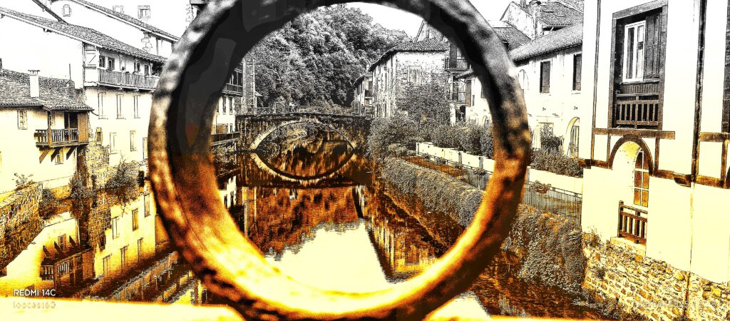 Fue todo un encuentro el verter la mirada en la miriada de destellos de la nive de St Jean, y sus puentes.