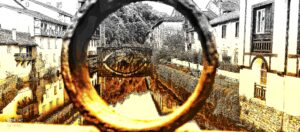 Fue todo un encuentro el verter la mirada en la miriada de destellos de la nive de St Jean, y sus puentes.