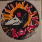 Nuestro pato, de mirada penetrante y chula, grabado en un tampon.